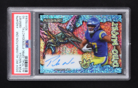 Puka Nacua 2024 Wild Card Alumination Dino-Might Autograph Teal Sparkle Pterodactyl #ADAPN #2/3 (PSA 10) at PristineAuction.com