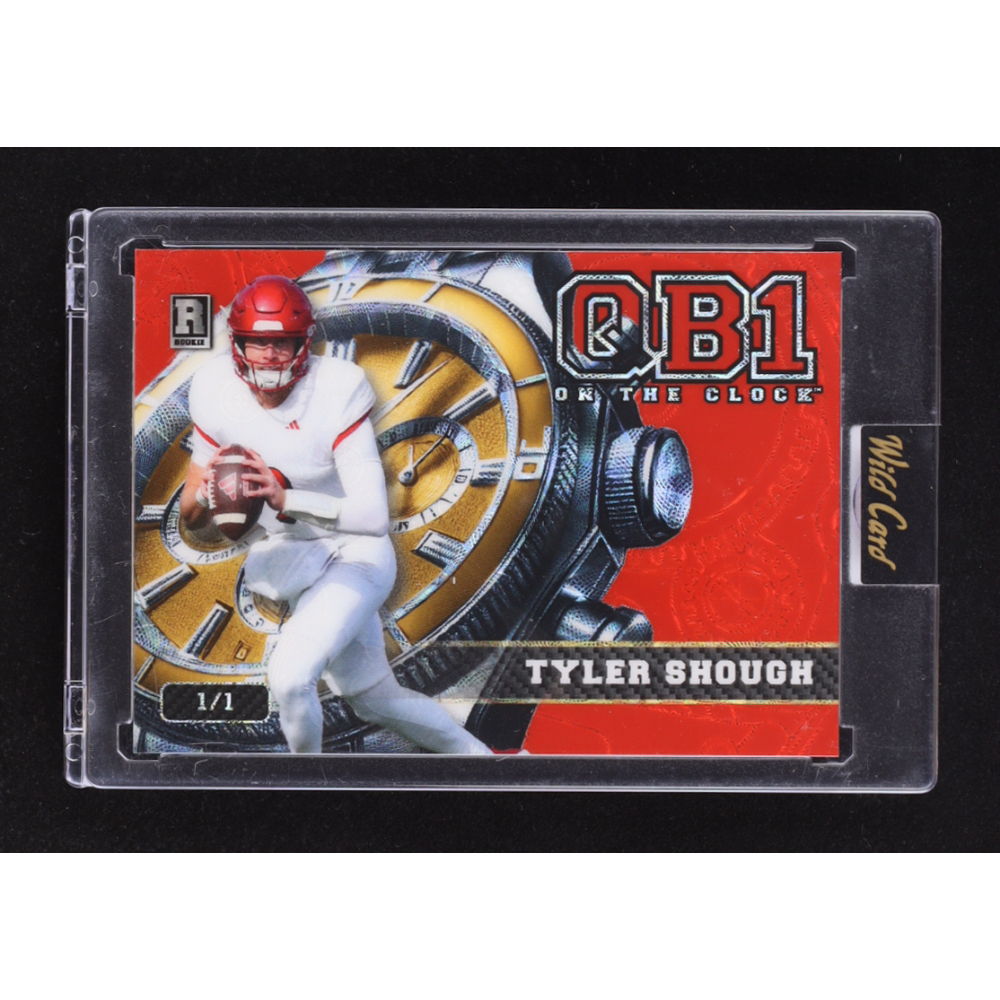 Tyler Shough 2024 Wild Card QB1 On The Clock Red Kaleidoscope #OCW-RD-TS1 #1/1 RC at PristineAuction.com