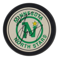 Mike Modano Signed Minnesota North Stars Logo Hockey Puck (Beckett) at PristineAuction.com