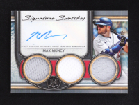Max Muncy 2023 Topps Museum Collection Signature Swatches Triple Relic Autographs #SWTRAMMU #61/66 at PristineAuction.com