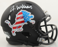 Jameson Williams Signed Lions Matte Black Speed Mini Helmet (JSA) at PristineAuction.com