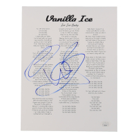 Vanilla Ice Signed 8x10 Lyrics Sheet (JSA) at PristineAuction.com