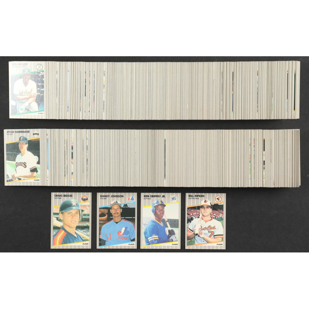 1989 Fleer Complete Set of (660) Baseball Cards with Ken Griffey Jr. #548 RC, Randy Johnson #381 RC, Craig Biggio #353, Billy Ripken #616 at PristineAuction.com