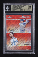 Shohei Ohtani / Lionel Messi 2023 Leaf Metal Special Release Exclusive Legends Edition Mojo Red Foil Proofs #ELE30 #1/1 (BGS 10) at PristineAuction.com