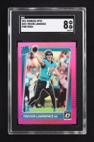 Trevor Lawrence 2021 Donruss Optic Rated Rookie Pink Prizm #201 RC (SGC 8) at PristineAuction.com