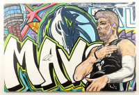 Luka Doncic Signed 2024 Mavericks Original Painting on Canvas By "Bosh" (JSA) at PristineAuction.com