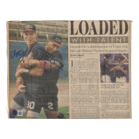 Chipper Jones & Tony Tarrasco Signed Newspaper Page (Beckett) at PristineAuction.com
