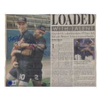 Chipper Jones & Tony Tarrasco Signed Newspaper Page (Beckett) at PristineAuction.com