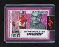Joe Montana 2023 Leaf Metal SO MONEY! Pre-Production Proof Pink Mojo #NNO #1/1 at PristineAuction.com