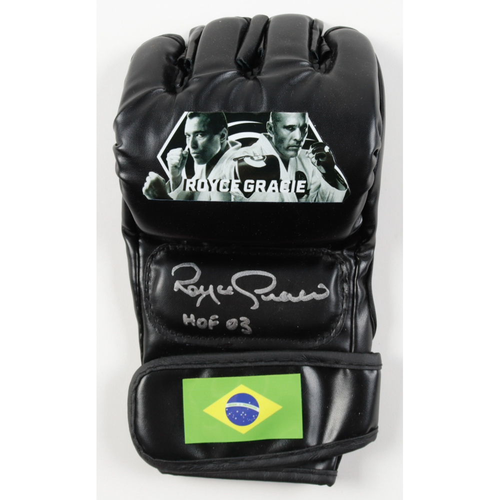 Royce Gracie Signed Custom Brazil MMA Fight Glove Inscribed "HOF 03" (Beckett) at PristineAuction.com