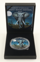 2025 Somalia LE Giant Moon Edition, African Wildlife Elephant - 1 Kg .9999 Fine Silver Coin at PristineAuction.com