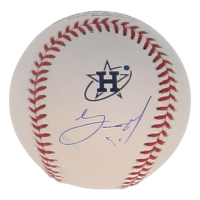 Yainer Diaz Signed OML Astros Logo Baseball (JSA) at PristineAuction.com