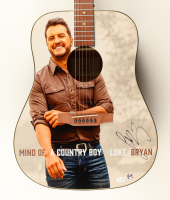 Luke Bryan Signed Custom 39" Acoustic Guitar (AutographCOA & AutographPros) at PristineAuction.com