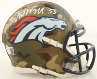 Javonte Williams Signed Broncos Camo Alternate Speed Mini Helmet (Beckett) at PristineAuction.com
