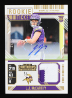 J.J. McCarthy 2024 Panini Contenders Rookie Ticket Swatches Autographs #12 #25/25 RC at PristineAuction.com