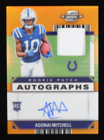 Adonai Mitchell 2024 Panini Contenders Optic Rookie Patch Autographs Orange #13 #20/25 RC at PristineAuction.com