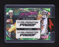 Joe Montana / CJ Carr 2024 Leaf Vivid Colorful Combos Pre-Production Proof Green Crystal #NNO #1/1 at PristineAuction.com