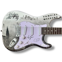Ezra Koenig & Chris Baio Signed Vampire Weekend "Modern Vampires in the City" Custom Stratocaster Electric Guitar (JSA) at PristineAuction.com