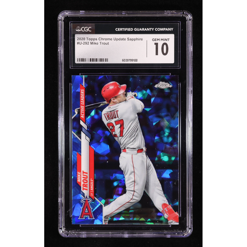 Mike Trout 2020 Topps Chrome Update Sapphire #U292 (CGC 10) at PristineAuction.com