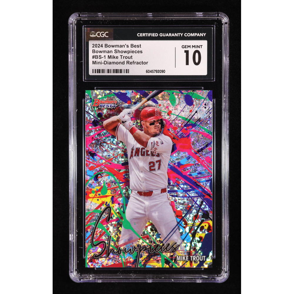Mike Trout 2024 Bowman's Best Bowman Showpieces Mini-Diamond Refractors #BS1 (CGC 10) at PristineAuction.com