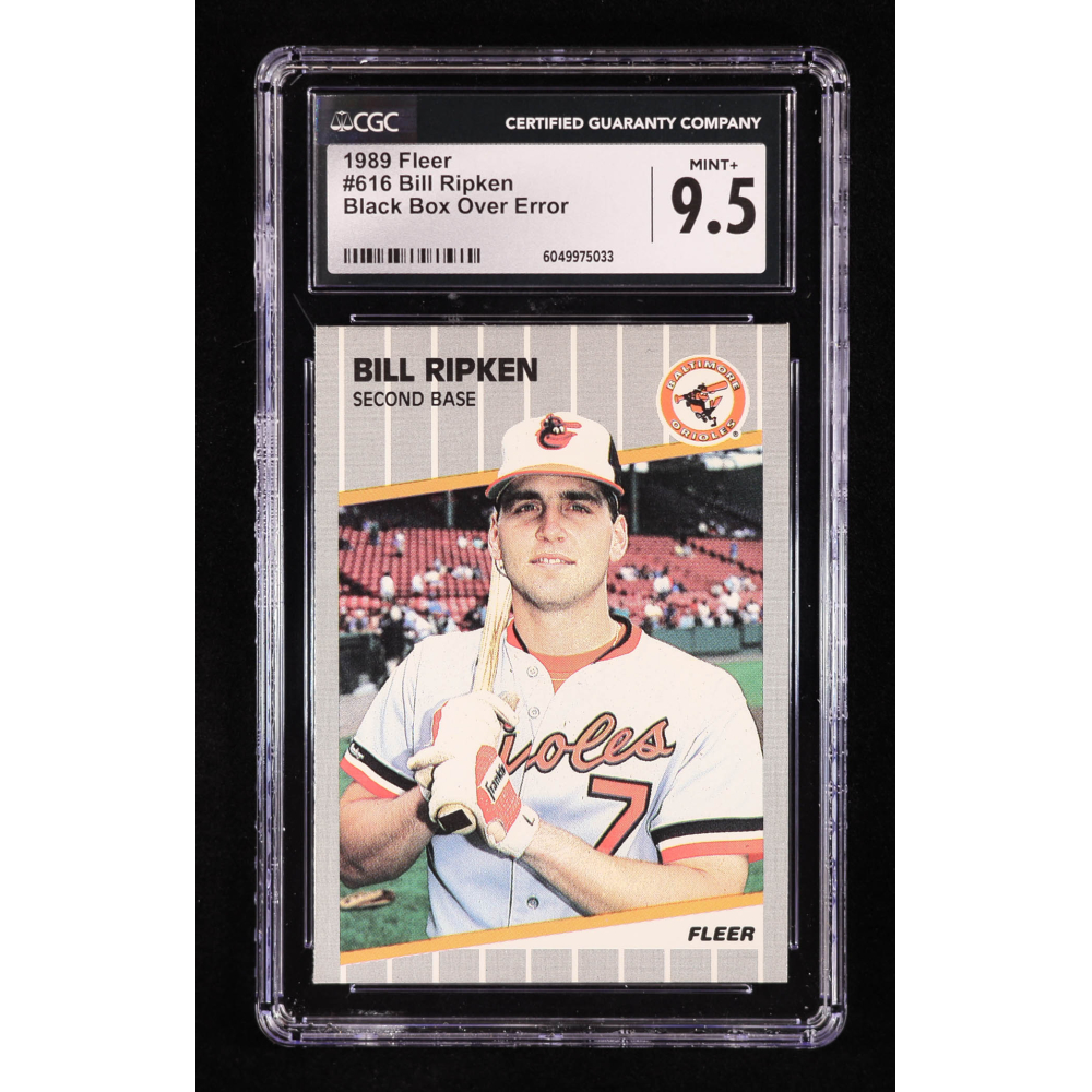Bill Ripken 1989 Fleer #616E / Black Box Covering Bat Knob Error (CGC 9.5) at PristineAuction.com