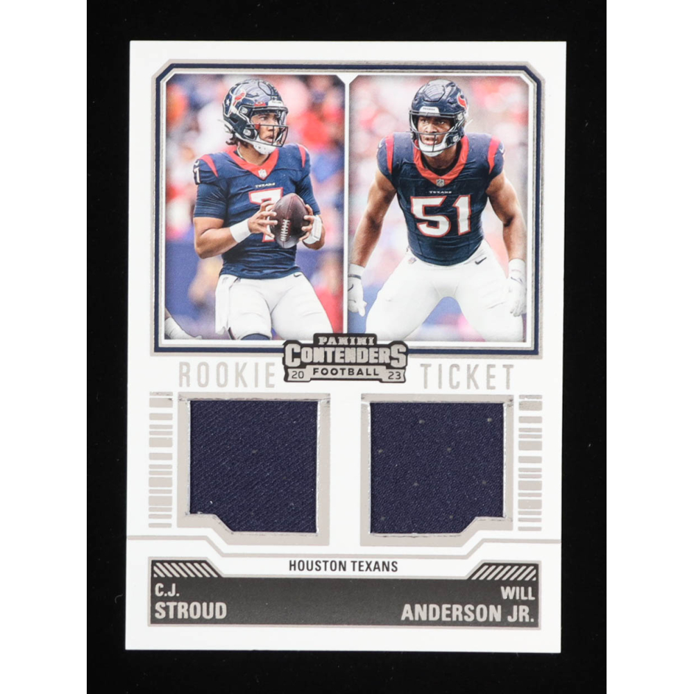 CJ Stroud / Will Anderson Jr. 2023 Panini Contenders Rookie Ticket Dual Swatches #5 RC at PristineAuction.com