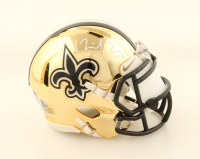 Michael Thomas Signed Saints Chrome Alternate Speed Mini Helmet with Visor (Beckett) at PristineAuction.com