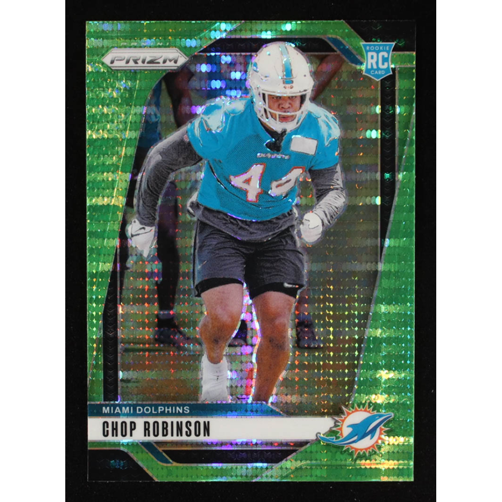 Chop Robinson 2024 Panini Prizm Prizms Neon Green Pulsar #319 RC at PristineAuction.com