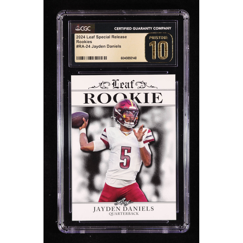 Jayden Daniels 2024 Leaf Special Release Rookies #RA24 RC (CGC 10 | Pristine Black Label) at PristineAuction.com