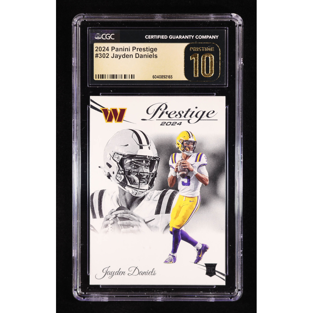 Jayden Daniels 2024 Prestige #302 RC (CGC 10 | Pristine Black Label) at PristineAuction.com
