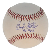 Bob Feller Signed OML Baseball Inscribed "HOF 62" (PSA) at PristineAuction.com