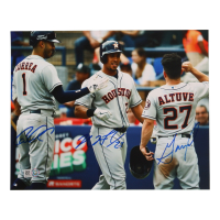 Carlos Correa, Jose Altuve & Michael Brantley Signed Astros 8x10 Photo (MLB) at PristineAuction.com