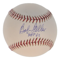 Bob Feller Signed OML Baseball Inscribed "HOF 62" (PSA) at PristineAuction.com