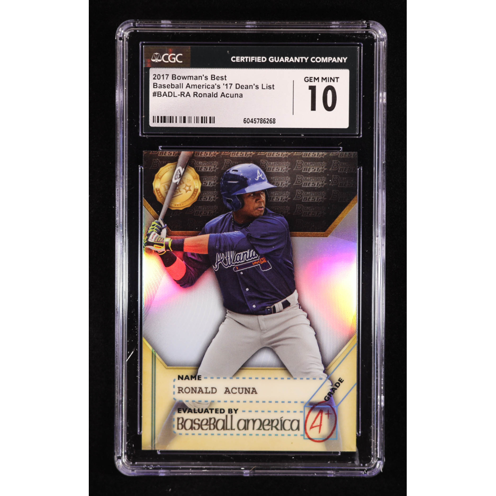 Ronald Acuna 2017 Bowman's Best Baseball America's '17 Dean's List #BADLRA RC (CGC 10) at PristineAuction.com