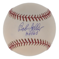 Bob Feller Signed OML Baseball Inscribed "HOF 62" (PSA) at PristineAuction.com