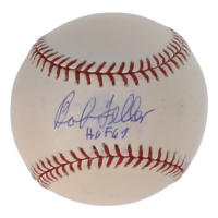 Bob Feller Signed OML Baseball Inscribed "HOF 62" (PSA) at PristineAuction.com