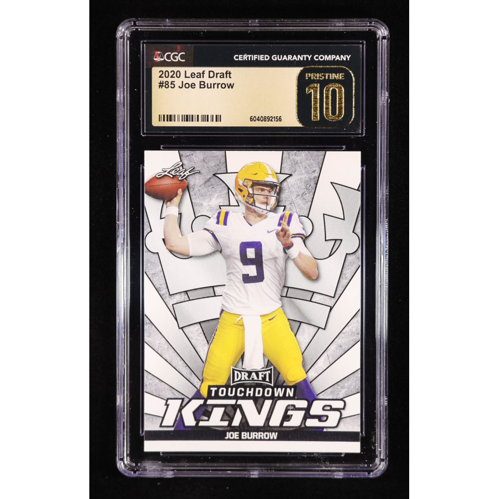 Joe Burrow 2020 Leaf Draft #85 RC (CGC 10 | Pristine Black Label) at PristineAuction.com