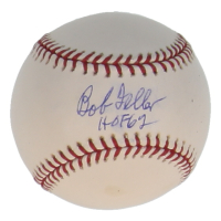 Bob Feller Signed OML Baseball Inscribed "HOF 62" (PSA) at PristineAuction.com