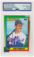 Juan Gonzalez Signed 1990 Topps Card #331 RC Inscribed "2x MVP" (PSA) at PristineAuction.com