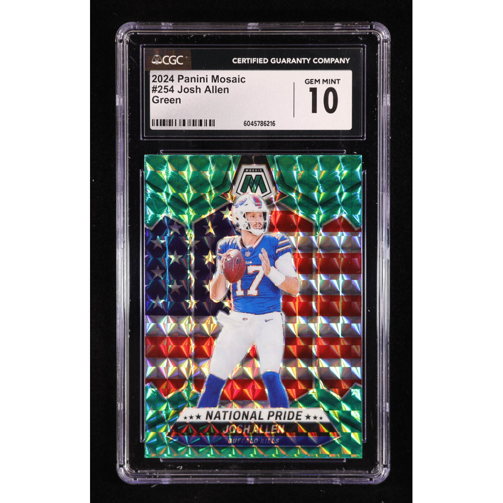 Josh Allen 2024 Panini Mosaic Mosaic Green #254 NP (CGC 10) at PristineAuction.com