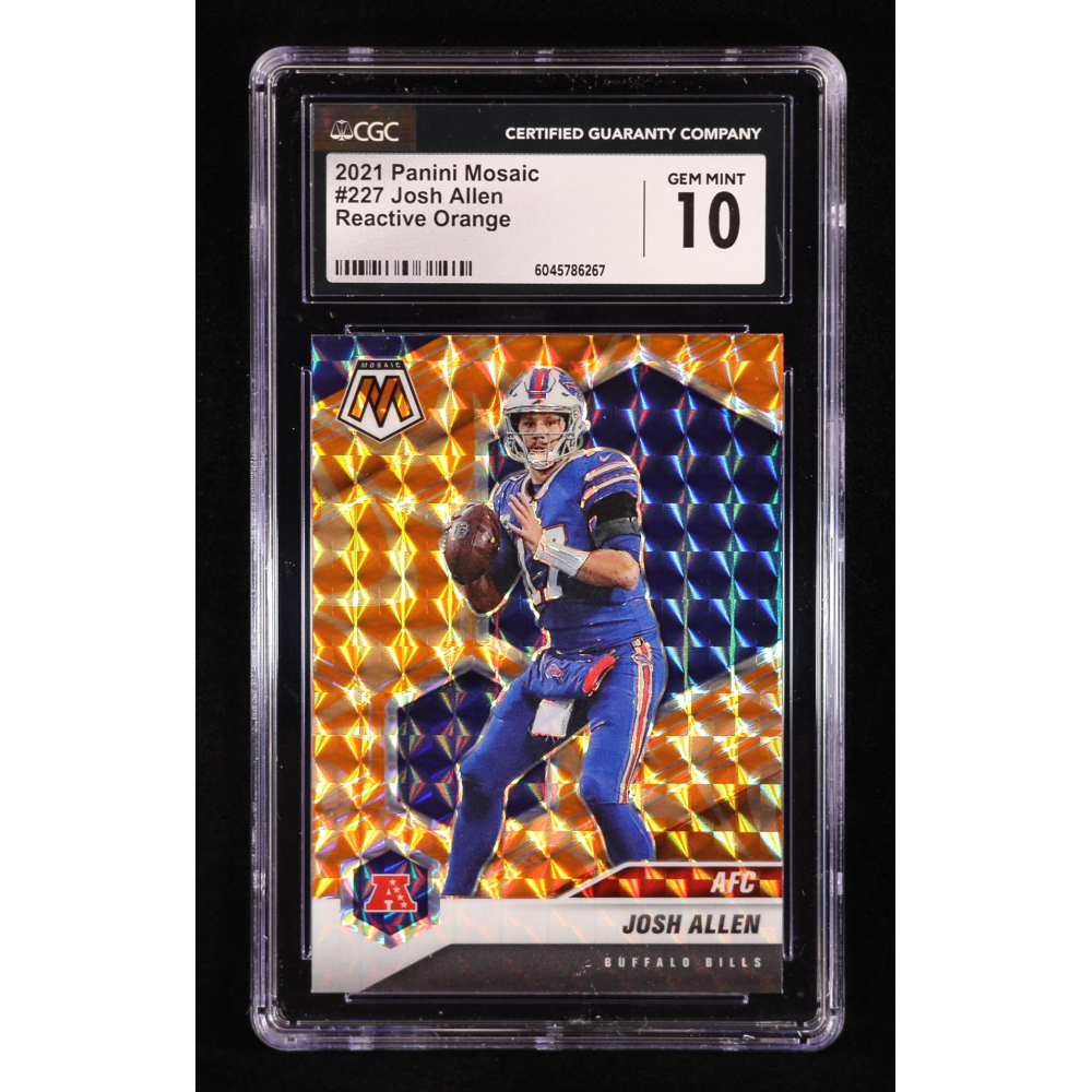 Josh Allen 2021 Panini Mosaic Mosaic Reactive Orange #227 AFC (CGC 10) at PristineAuction.com