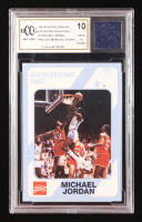 Michael Jordan 1989-90 North Carolina Collegiate Collection #13 with Practice-Used Shorts Piece (BCCG 10) at PristineAuction.com