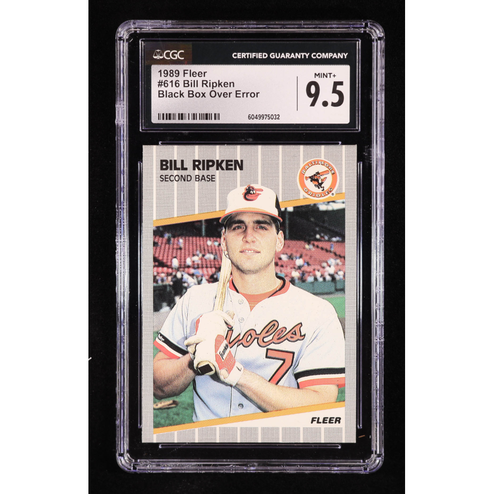Bill Ripken 1989 Fleer #616E / Black Box Covering Bat Knob Error (CGC 9.5) at PristineAuction.com