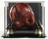 "Bullet" Bill Dudley Signed Vintage Leather Mini Helmet Inscribed "HOF '66" With Display Case (Beckett) at PristineAuction.com