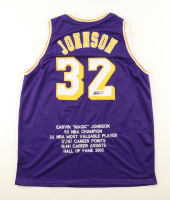 Magic Johnson Signed Career Highlight Stat Jersey (JSA) at PristineAuction.com