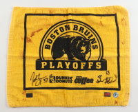 Brad Marchand & Patrice Bergeron Signed 2011 Stanley Cup Bruins Rally Towel (Marchand, Bergeron, & YSMS) at PristineAuction.com