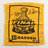 Brad Marchand & Patrice Bergeron Signed  2011 Stanley Cup Bruins Rally Towel (Marchand, Bergeron, & YSMS) at PristineAuction.com