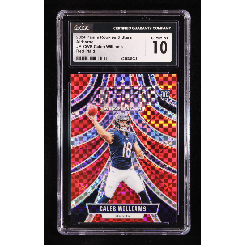 Caleb Williams 2024 Rookies and Stars Airborne Red Plaid #23 RC (CGC 10) at PristineAuction.com