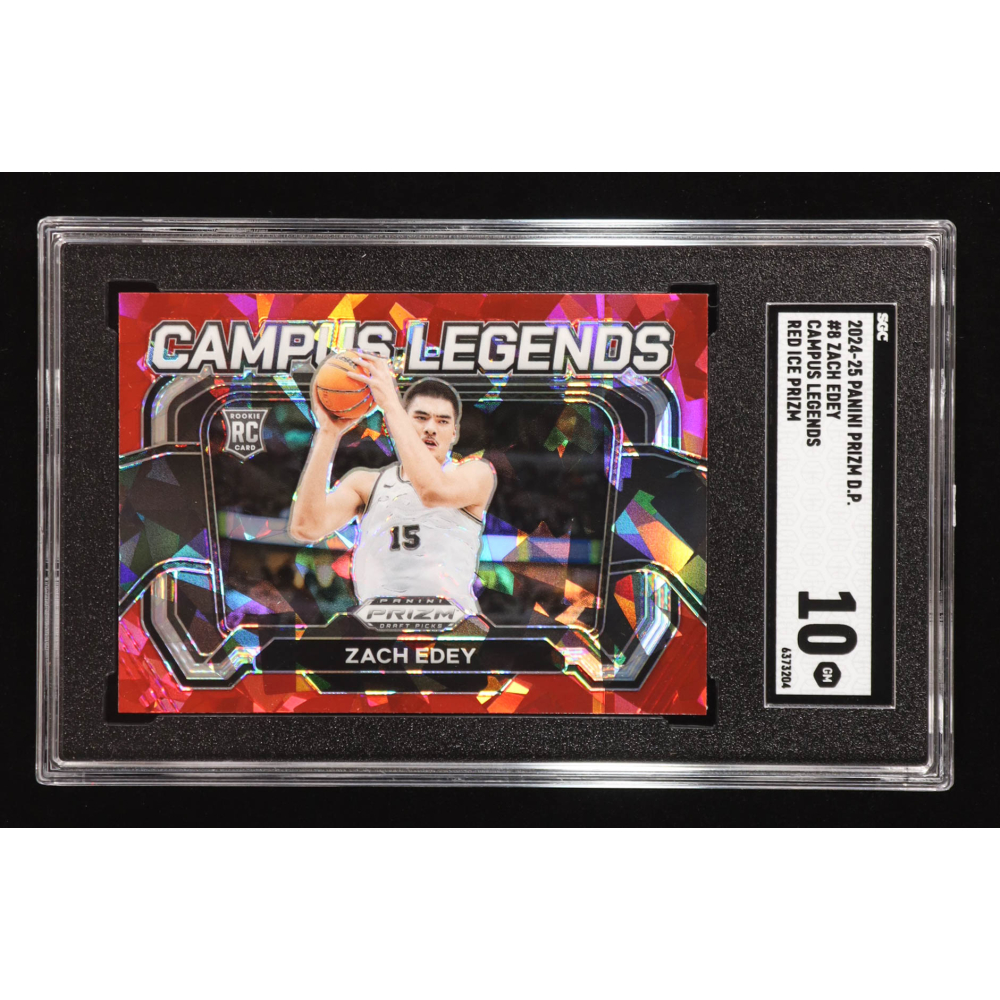 Zach Edey 2024-25 Panini Prizm Draft Picks Campus Legends Prizms Red Ice #8 RC (SGC 10) at PristineAuction.com