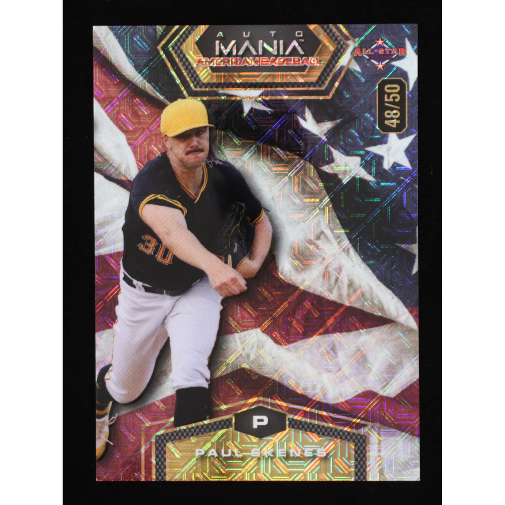 Paul Skenes 2024 Wild Card Auto Mania Hexagon American Baseball Flag Pattern Mojo #AMAH-PS2 RC #48/50 at PristineAuction.com
